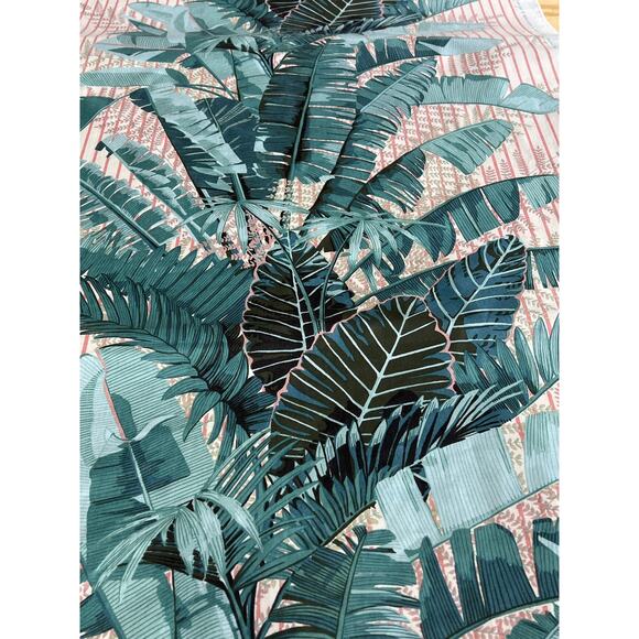 Vtg Warner & Sons Upholstery Fabric Remnant 28x92" Brisbane Palms Large Scale - Picture 9 of 11